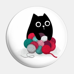 Cat and Yarn Stash Pin