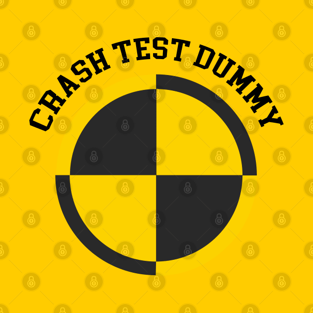 Crash Test Dummy Yellow Man Testing Car Crash t-shirts by ActivLife