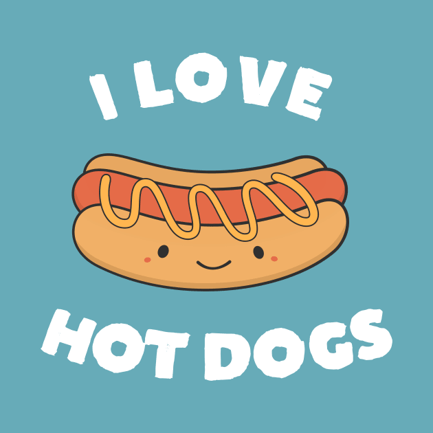 Cute Kawaii I Love Hot Dog T-Shirt by happinessinatee
