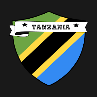 TANZANIA COUNTRY SHIELD, MINIMALIST TANZANIA FLAG, I LOVE TANZANIA , BORN IN TANZANIA , TANZANIA BADGE SHIELD T-Shirt