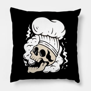 Head Chef Skull Pillow