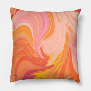 Wavy Abstract Orange Pillow