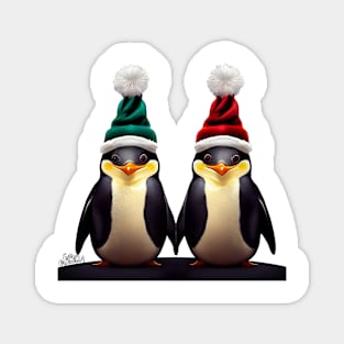 Couple of cute Christmas penguins Magnet