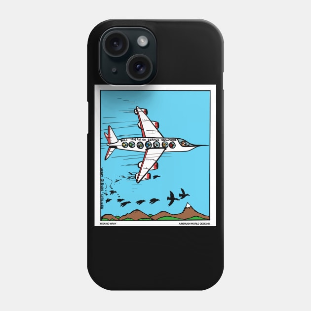 Bird Migration Service Airline Funny Animal Novelty Gift Phone Case by Airbrush World