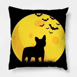 French Bulldog Moon TShirt Halloween Funny Pillow