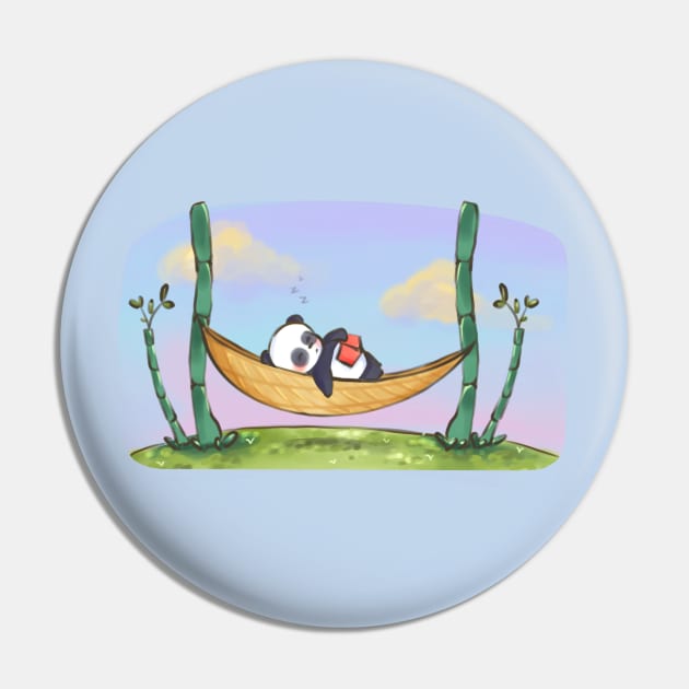 Panda asleep in bamboo hammock Pin by white flame art