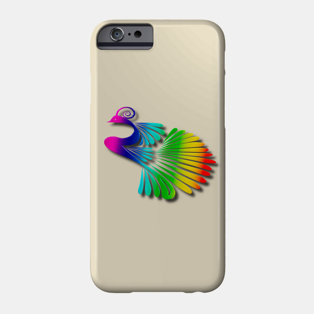 Rainbow Sparkling Peacock With Shadows