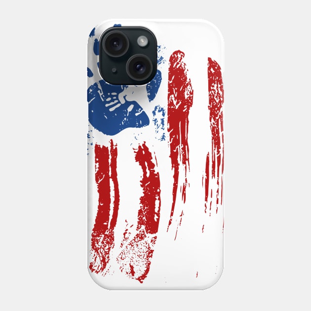 American Flag Hand Print Phone Case by Xeire