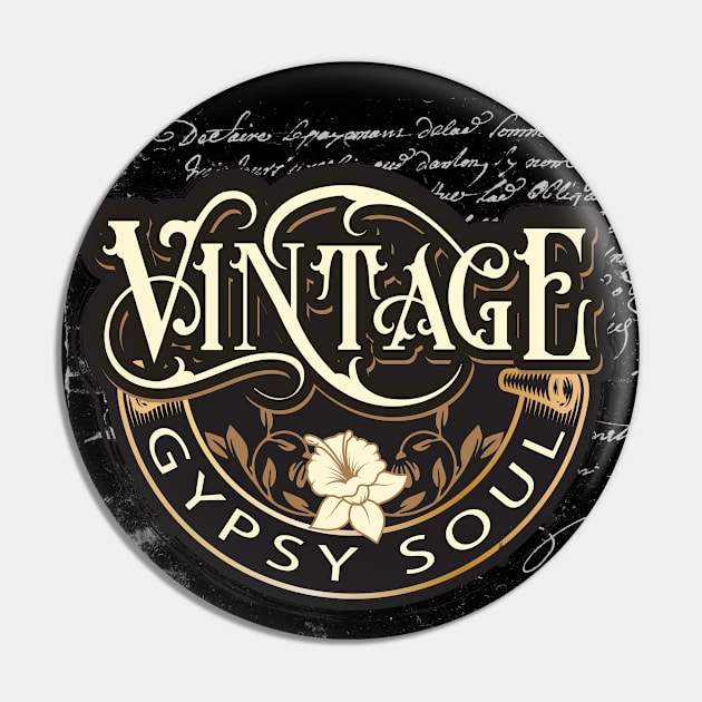 Vintage Gypsy Soul Pin by TAS Illustrations and More