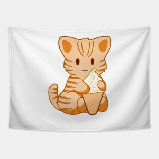 Ice Cream Orange Tabby Cat Tapestry