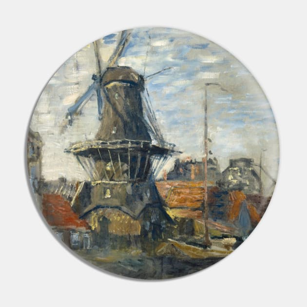 The Windmill on the Onbekende Gracht, Amsterdam by Claude Monet Pin by Classic Art Stall