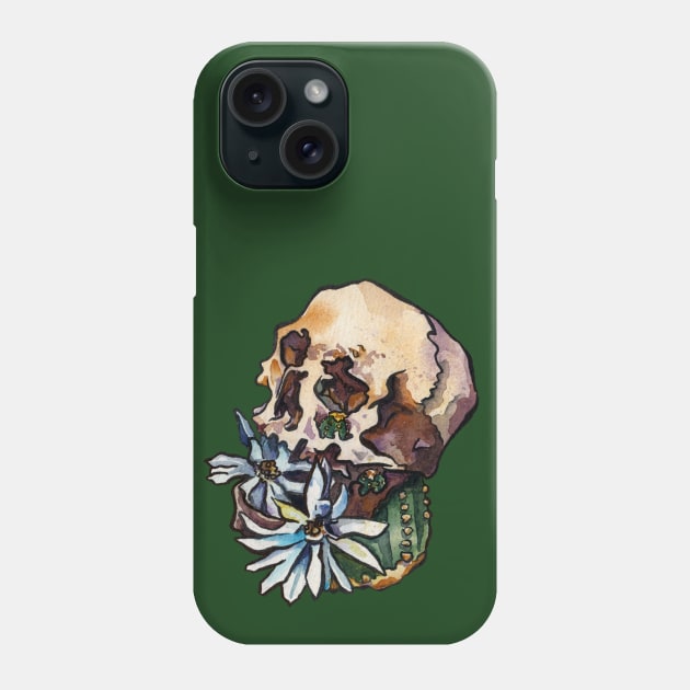 Skull Cactus Phone Case by JenTheTracy