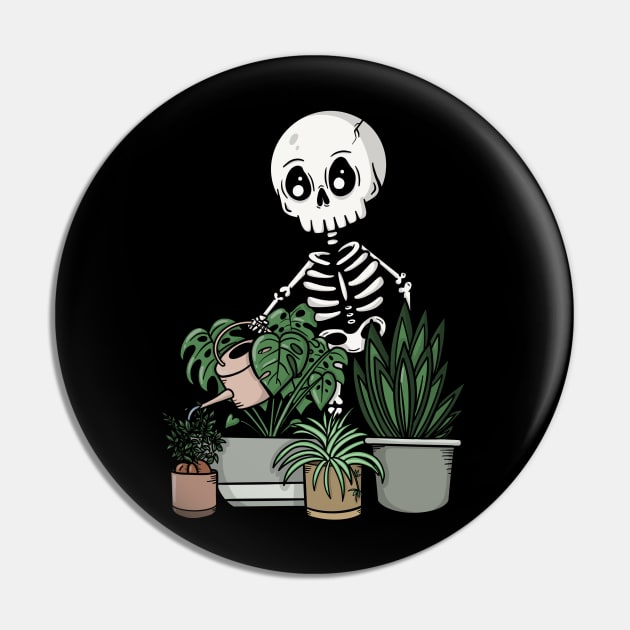 Skeleton Plant and Tropical Houseplant Lover Cute Goth Pin by JessieJune