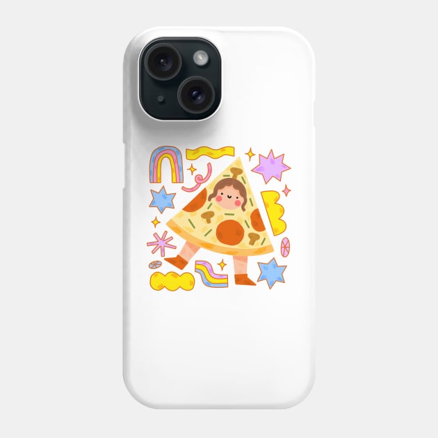 Pizza girl rainbow Phone Case by Mangayubecik