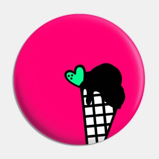 Snow Cone Icecream Love Colors Pin