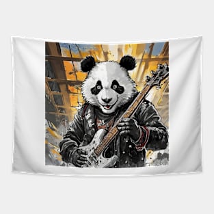 Metal Panda Grunge Rocky Panda Style Tapestry
