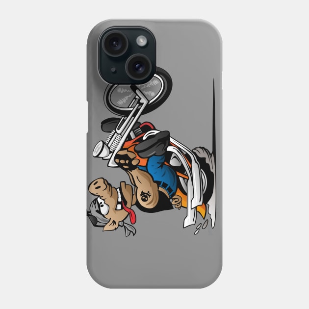 Biker Hog Motorcycle Cartoon Phone Case by hobrath