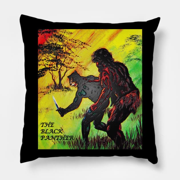 The Black Panther - The Monsters of Komo (Unique Art) Pillow by The Black Panther