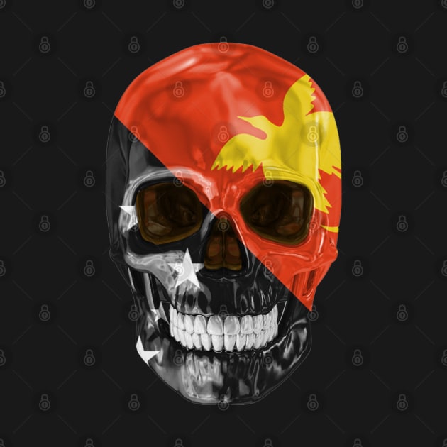 Papua New Guinea Flag Skull - Gift for Papua New Guinean With Roots From Papua New Guinea by Country Flags