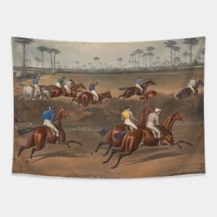 Leamington Grand Steeple Chase - Mr. Christian on Scripton by Charles Hunt Tapestry