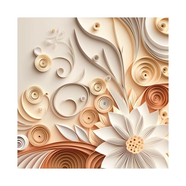 Beautiful floral design with very light and muted earth shades by UmagineArts