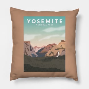 Yosemite National Park, California Travel Poster Pillow