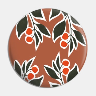 Red Cherry Leaf - Botanical, Boho II Pin