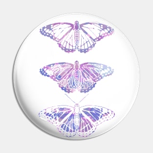 Butterfly Design in Purples Paint Strokes Combo Pattern Pin