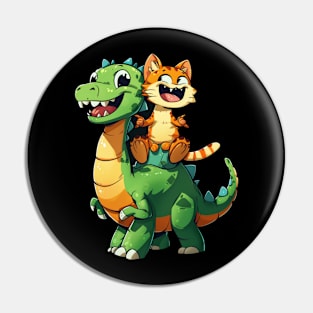 Cat Dinosaur Rumble Pin