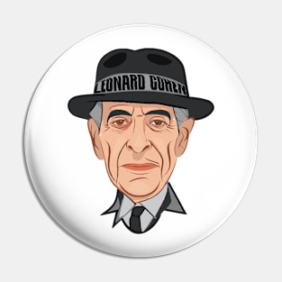 Leonard Cohen //\\// 80s Style Pin