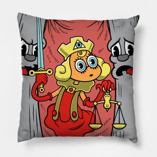 Justice - Mystical Medleys - Vintage Cartoon Tarot Pillow