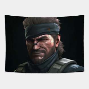 Solid Snake Looking At The Camera Tapestry