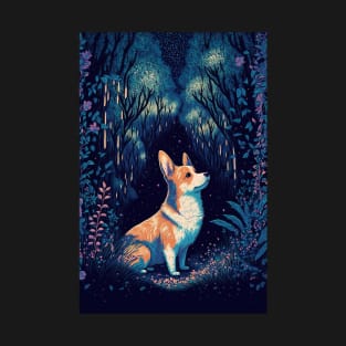 Corgi in enchanted forest T-Shirt