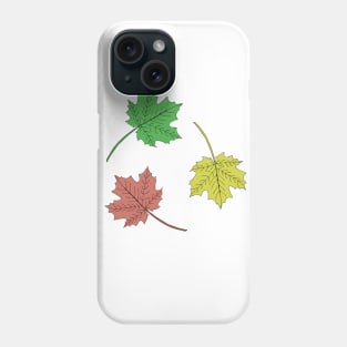 Colored maple leaves. Phone Case