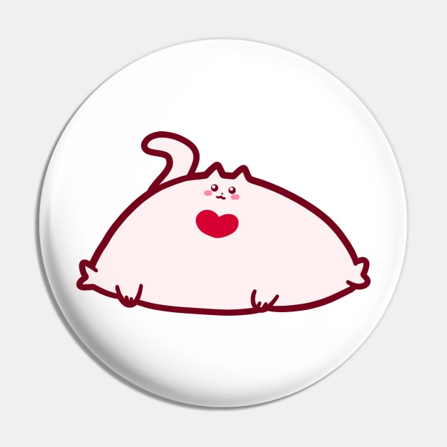 Cute Fluffy Fat Cat Pin by saradaboru