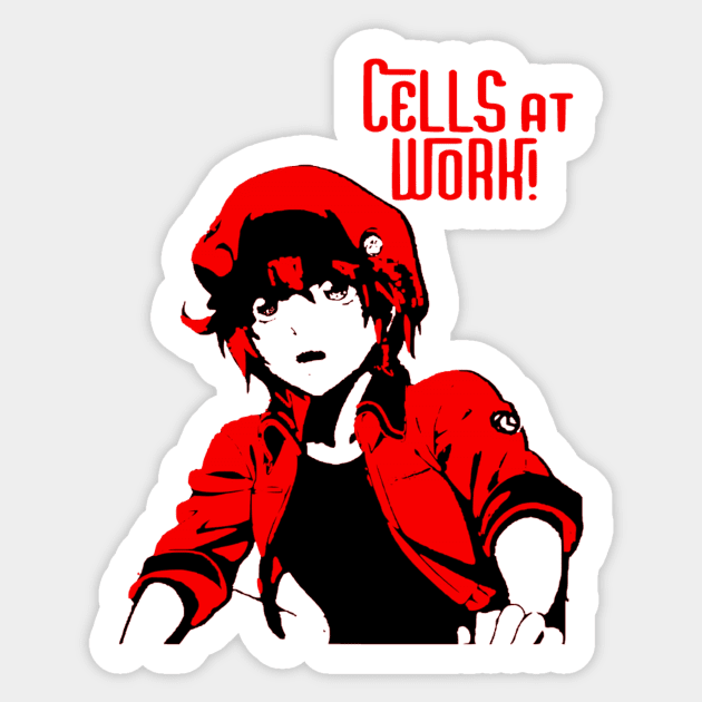 Red Blood Cell Cells At Work Anime girl Waifu Sticker for Sale by  Spacefoxart