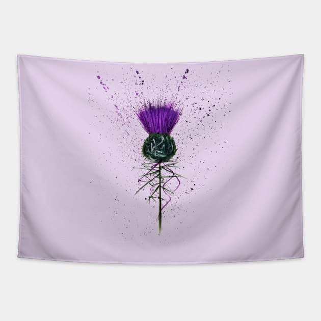 Scottish Thistle contemporary style Tapestry by Amazingraceart