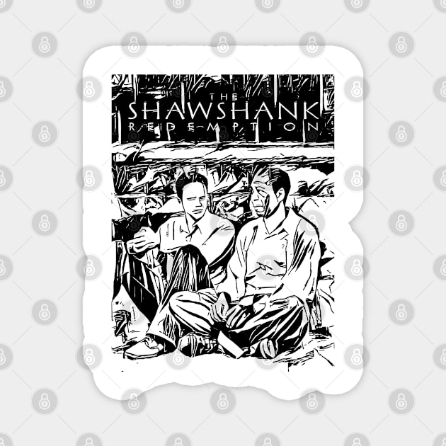 andy dufresne and Ellis Shawshank redemption Magnet by RetroScribbles