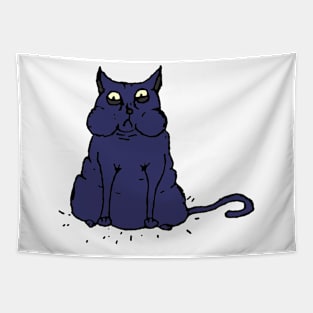 Fat Cat Blue Tapestry