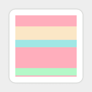 A world-class jam of Light Pink, Robin'S Egg Blue, Light Mint and Bisque stripes. Magnet