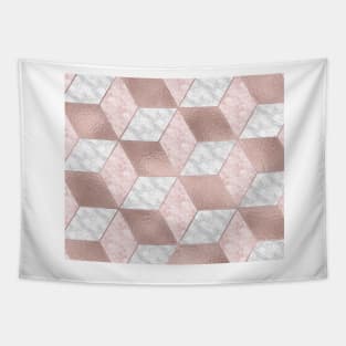 Dazzling marble geo - rose gold Tapestry