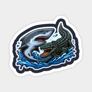 shark vs crocodile Magnet