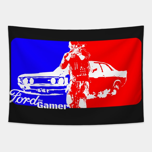 Ford the Gamer-Banner Tapestry by Ironmatter