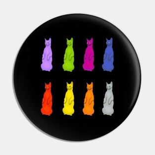 Colorful Cats Standing Up Pin