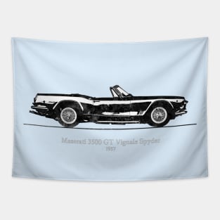 Maserati 3500 GT Vignale Spyder 1957 - Black and White Tapestry