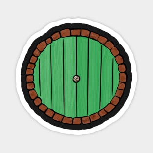 Green Round Halfling Door Magnet