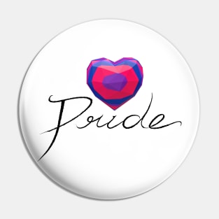 Heart in Bisexual colors flag of LGBTQ Pride Pin
