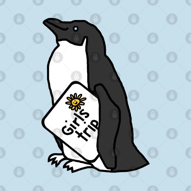 Cute Penguin goes on Girls Trip by ellenhenryart