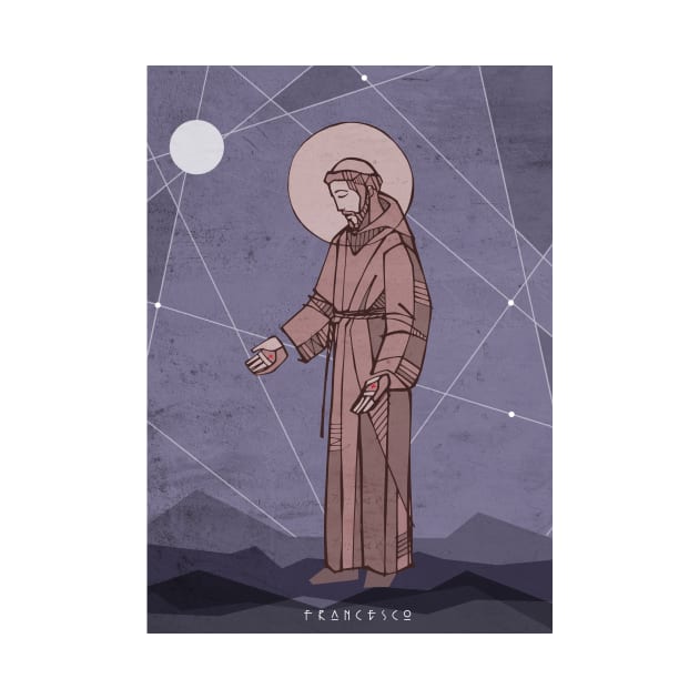 Saint Francis of Asis illustration by bernardojbp