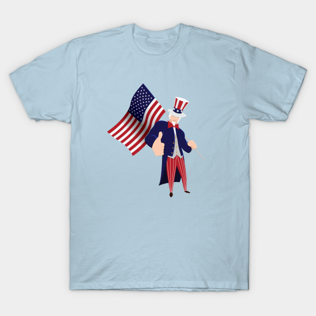 Discover Uncle Sam With Flag - Uncle Sam - T-Shirt